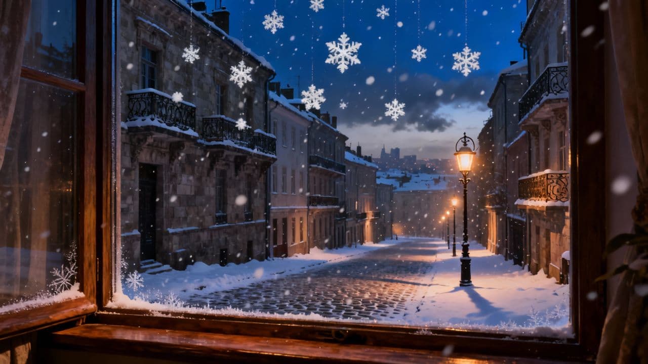 А за окнами снег, снег