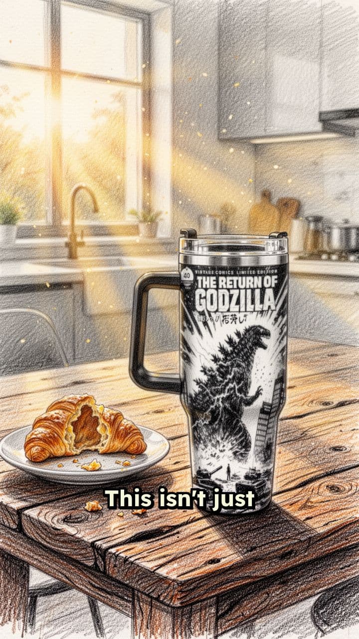 Vintage Godzilla Travel Mug