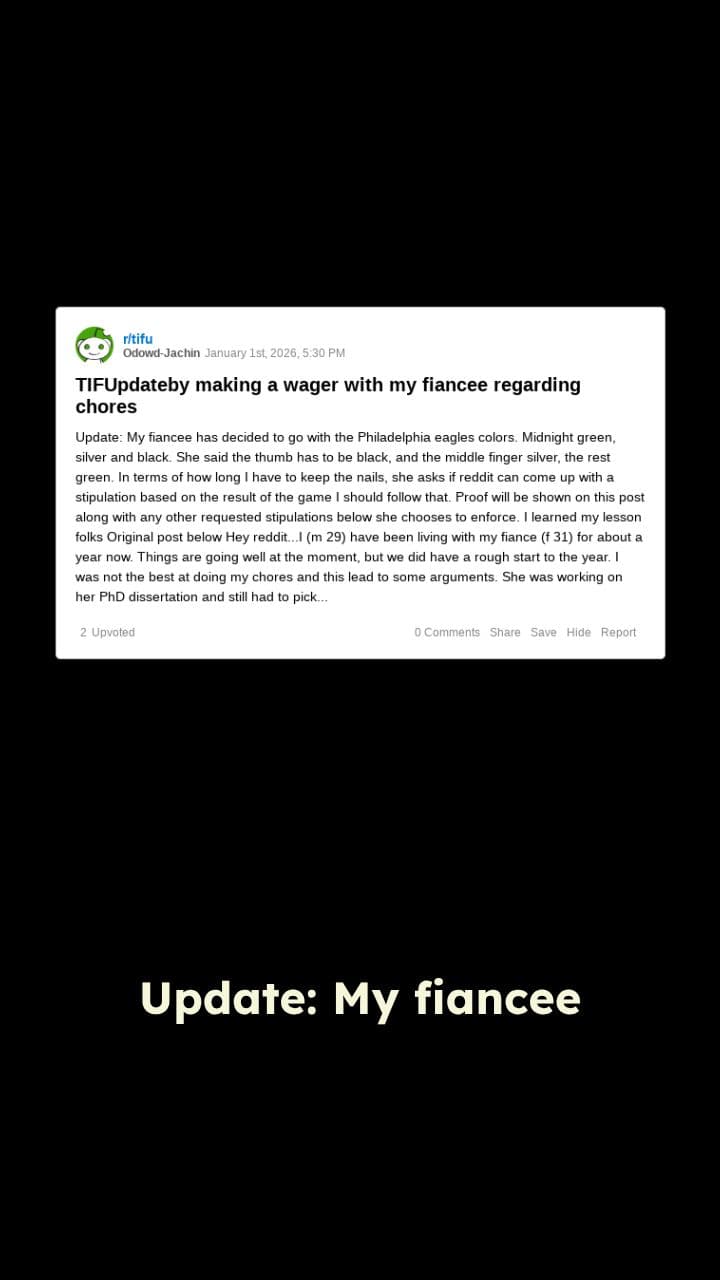 Lost a chore bet: Eagles nails