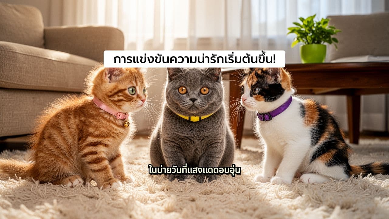 ลูกแมวสามสหายกับการแข่งความน่ารัก