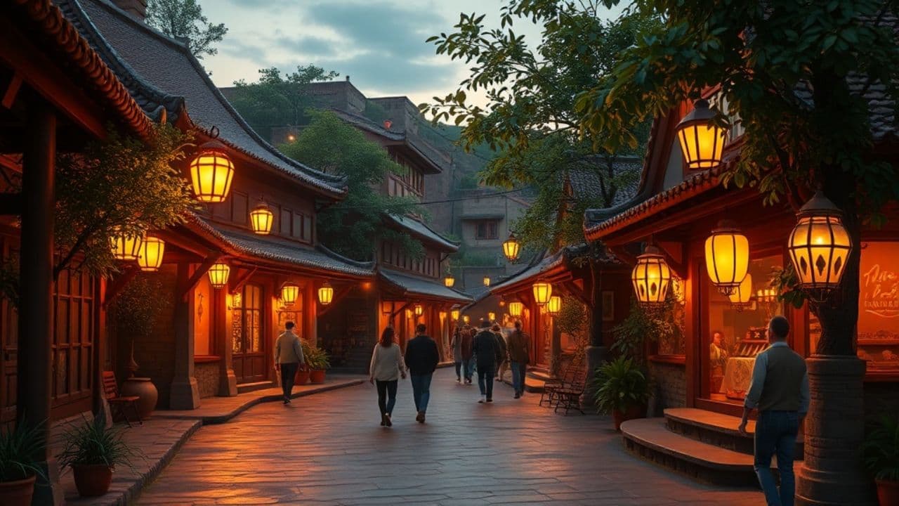 Festive Village Celebration Scene