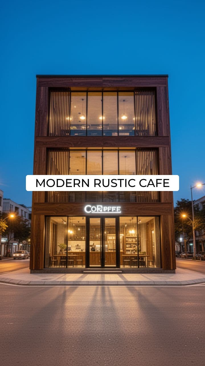 Modern Rustic Cafe Architectural Walkthrough
