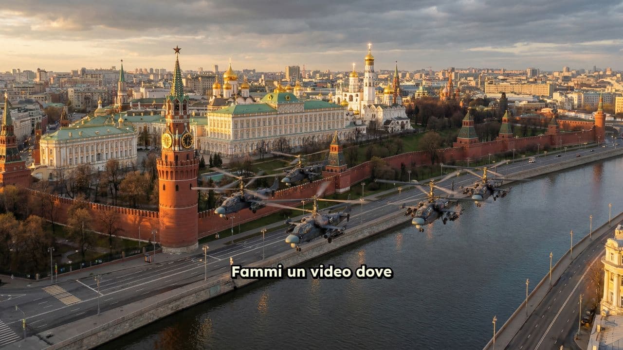 Elicotteri da combattimento sul Cremlino