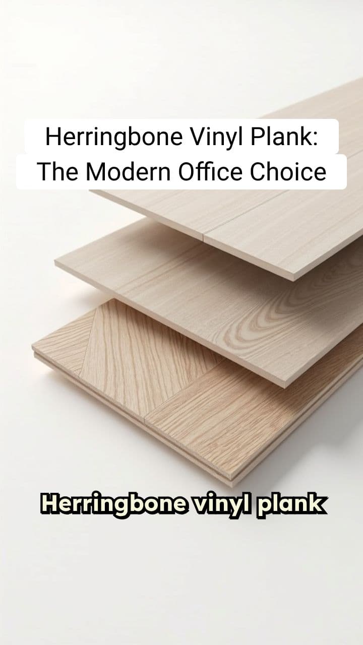 Herringbone Vinyl Plank Flooring for Modern Office