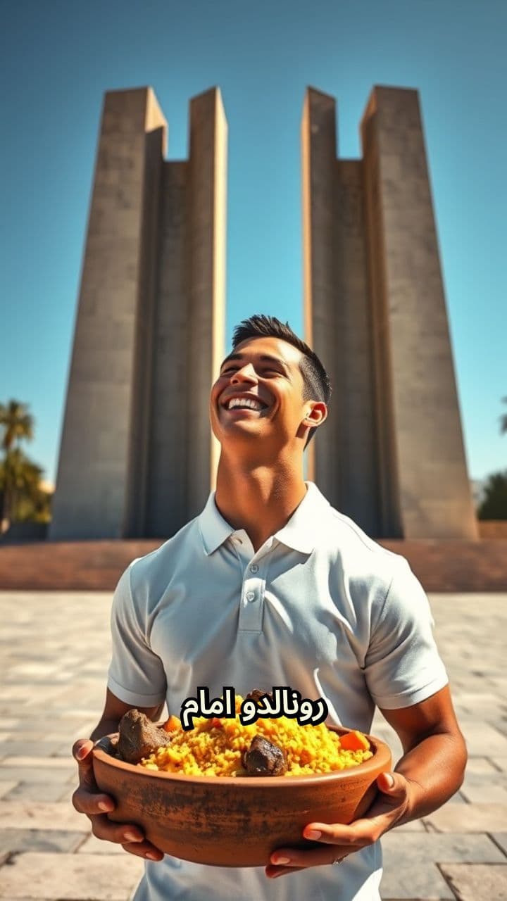 رونالدو يضحك أمام مقام الشهيد