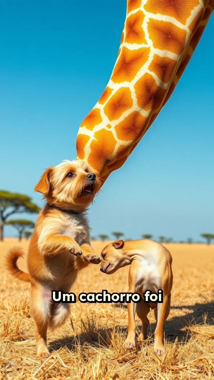 O cachorro e a girafa inusitada