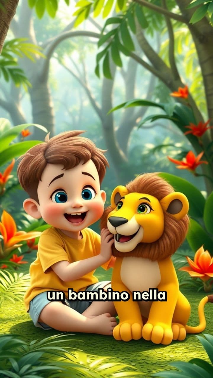 Gioco nella giungla con il leone