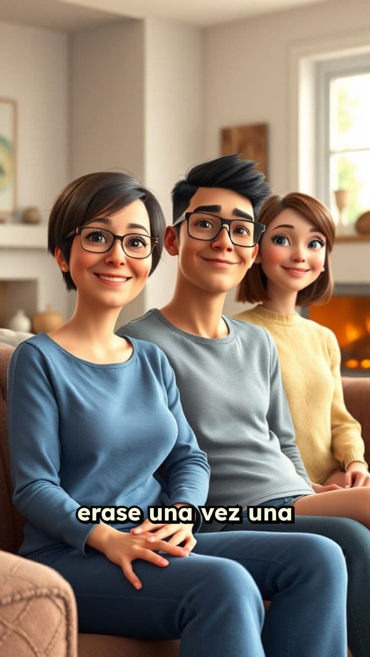 Una familia feliz y sus labradores