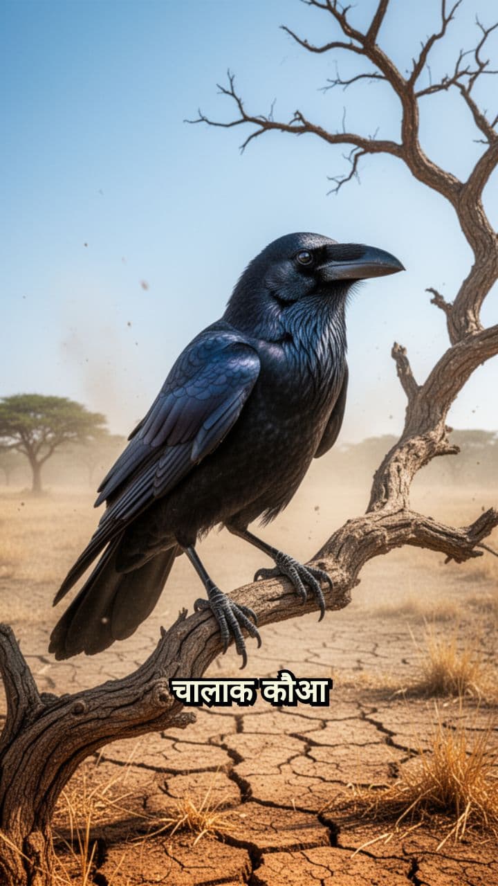 चालाक कौआ और घड़ा