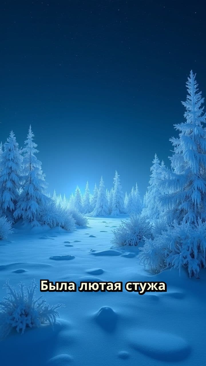 Зимняя ночь в лесу