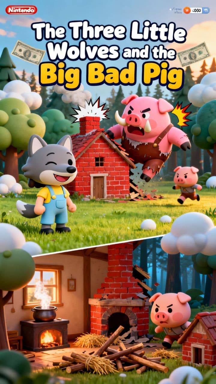 The Three Little Wolves and the Big Bad Pig