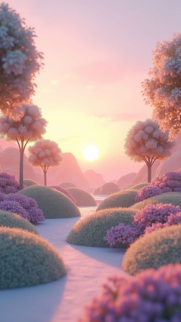 A Peaceful Garden at Sunrise