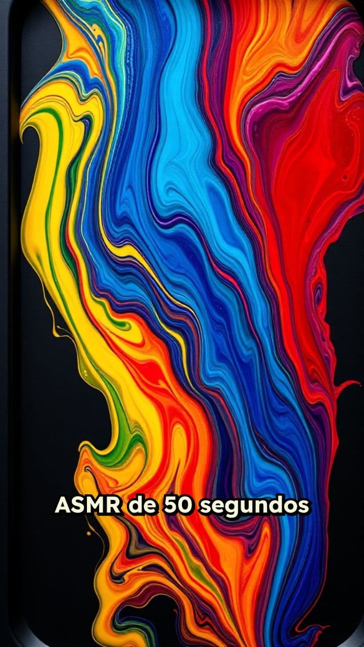 Pintura líquida ASMR en bandeja negra