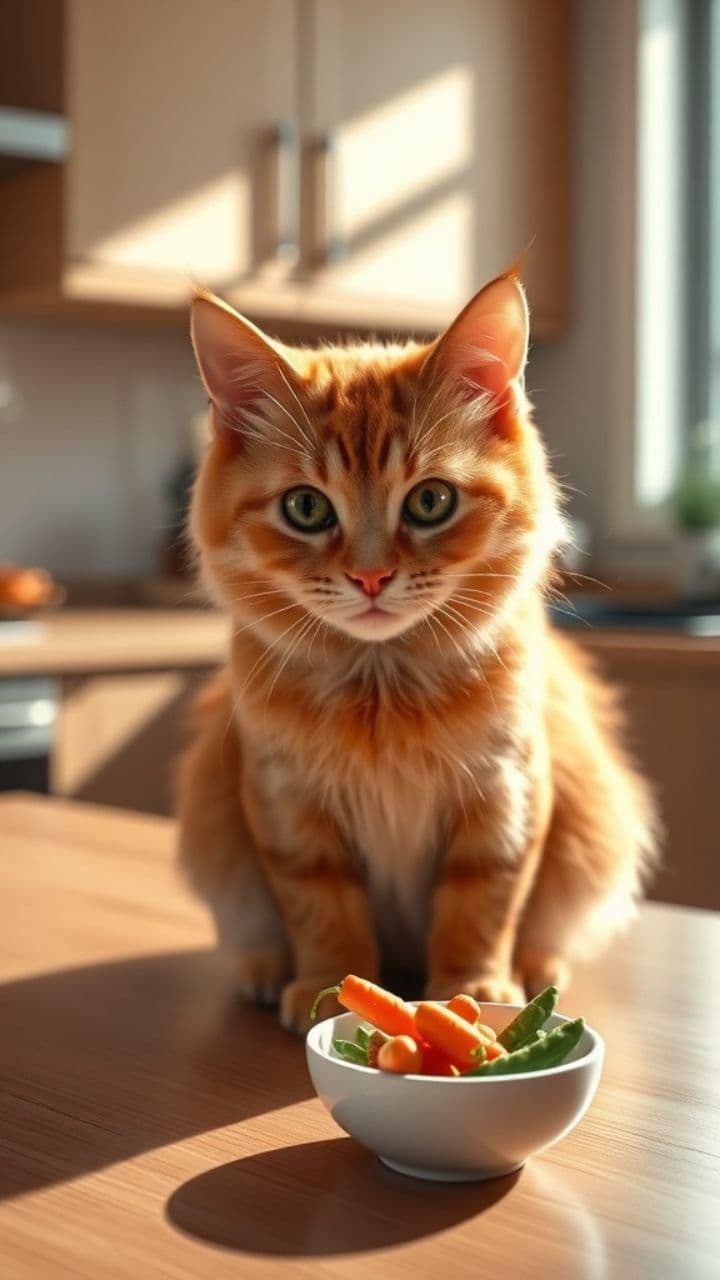 Кошка готовит обед