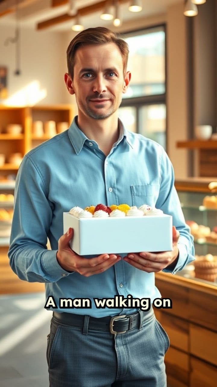 Man Buys Cake After Walking on Road
