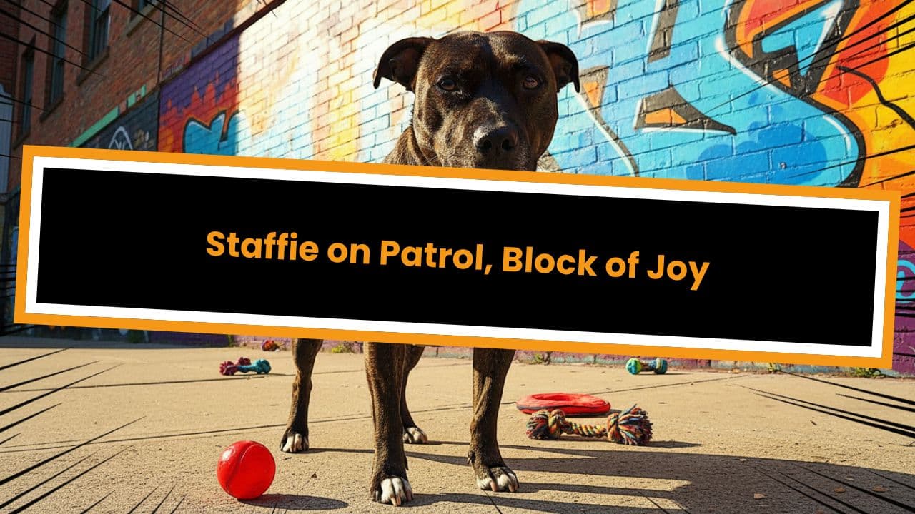 Staffie on Patrol, Block of Joy