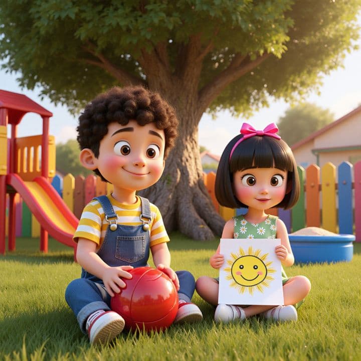 Giochi felici in cortile