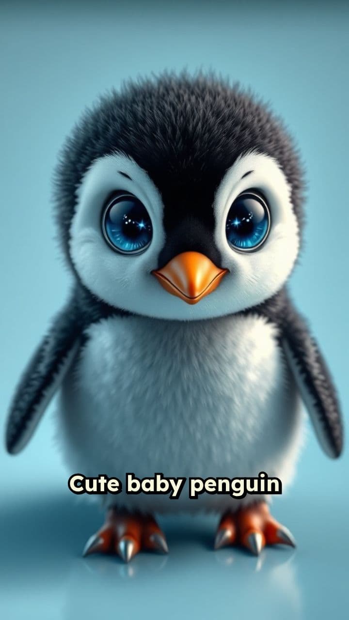 Dancing Baby Penguin in 3D Kawaii Style