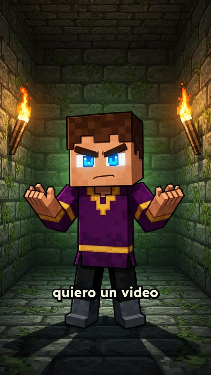 Risa malvada de Minecraft levantando manos