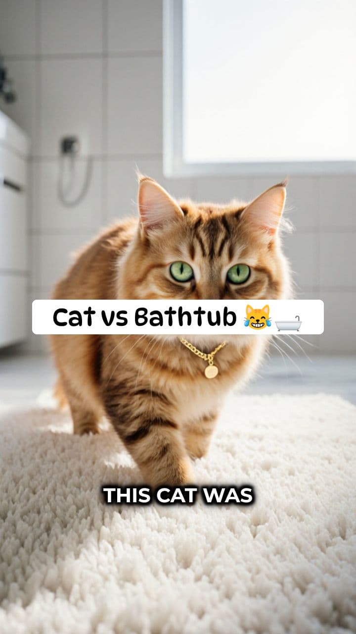Cat Falls Into Bathtub Full of Water 😹🛁.