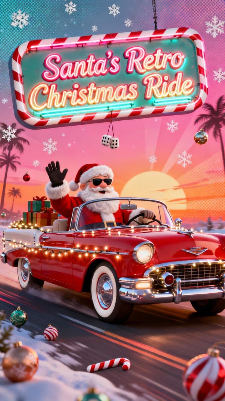 Santa's Retro Christmas Ride