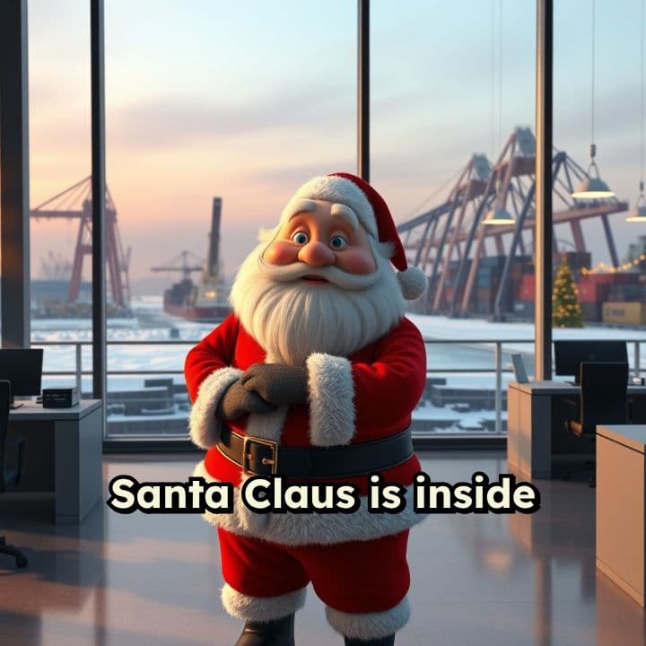 Santa at Customs Clearance Desk