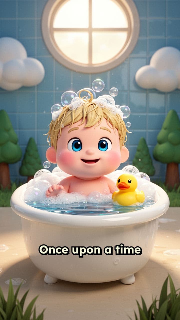 Baby and Duckling Bath Time