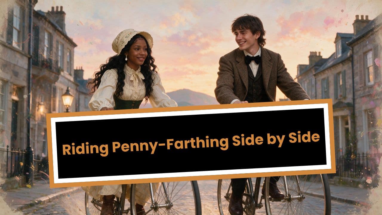 Riding Penny-Farthing Side by Side
