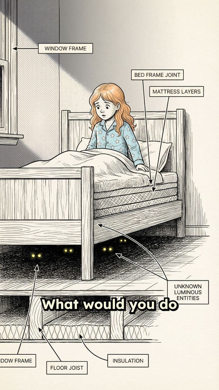 Glowing Eyes Under the Bed