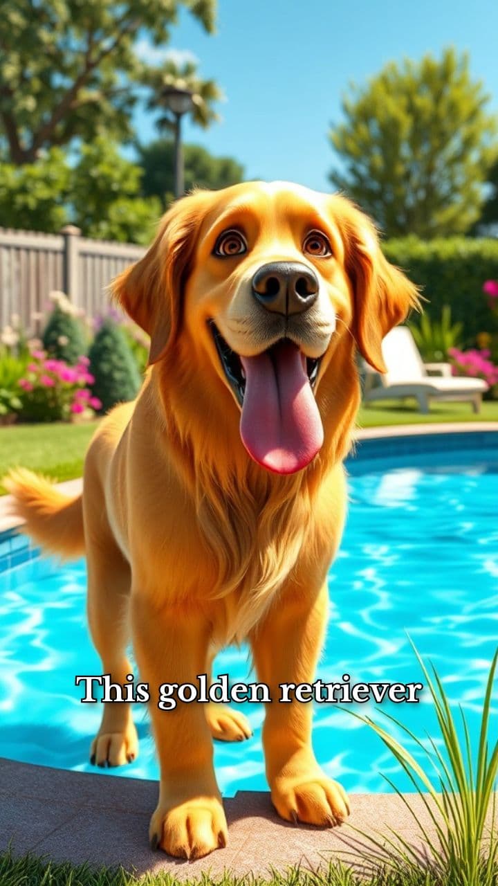Golden Retriever’s Ultimate Pool Party