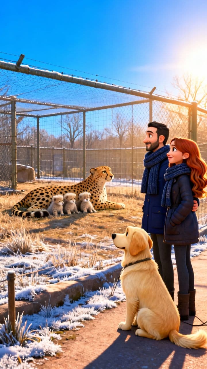 Cheetah Mother and Cubs Resting