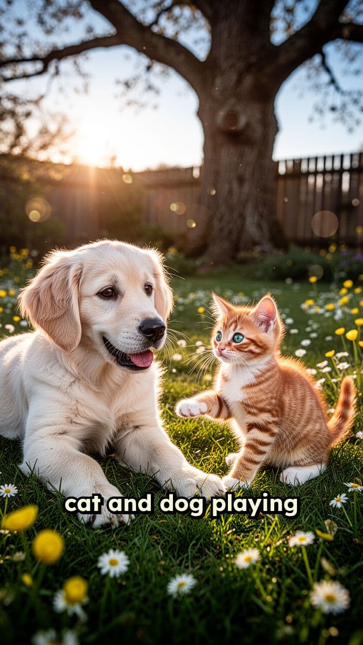 Cat and Dog Playtime