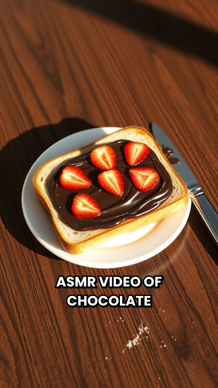 ASMR Chocolate Toast with Strawberry