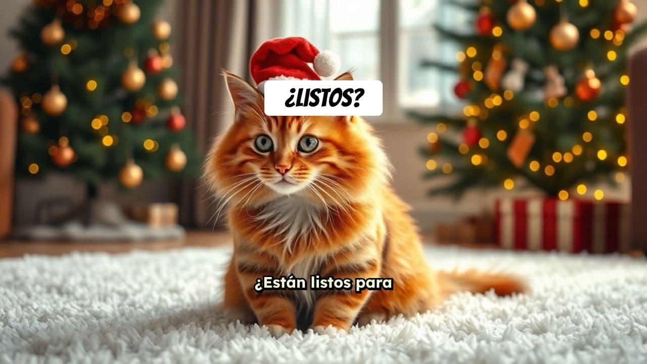Gato Navideño Divertido