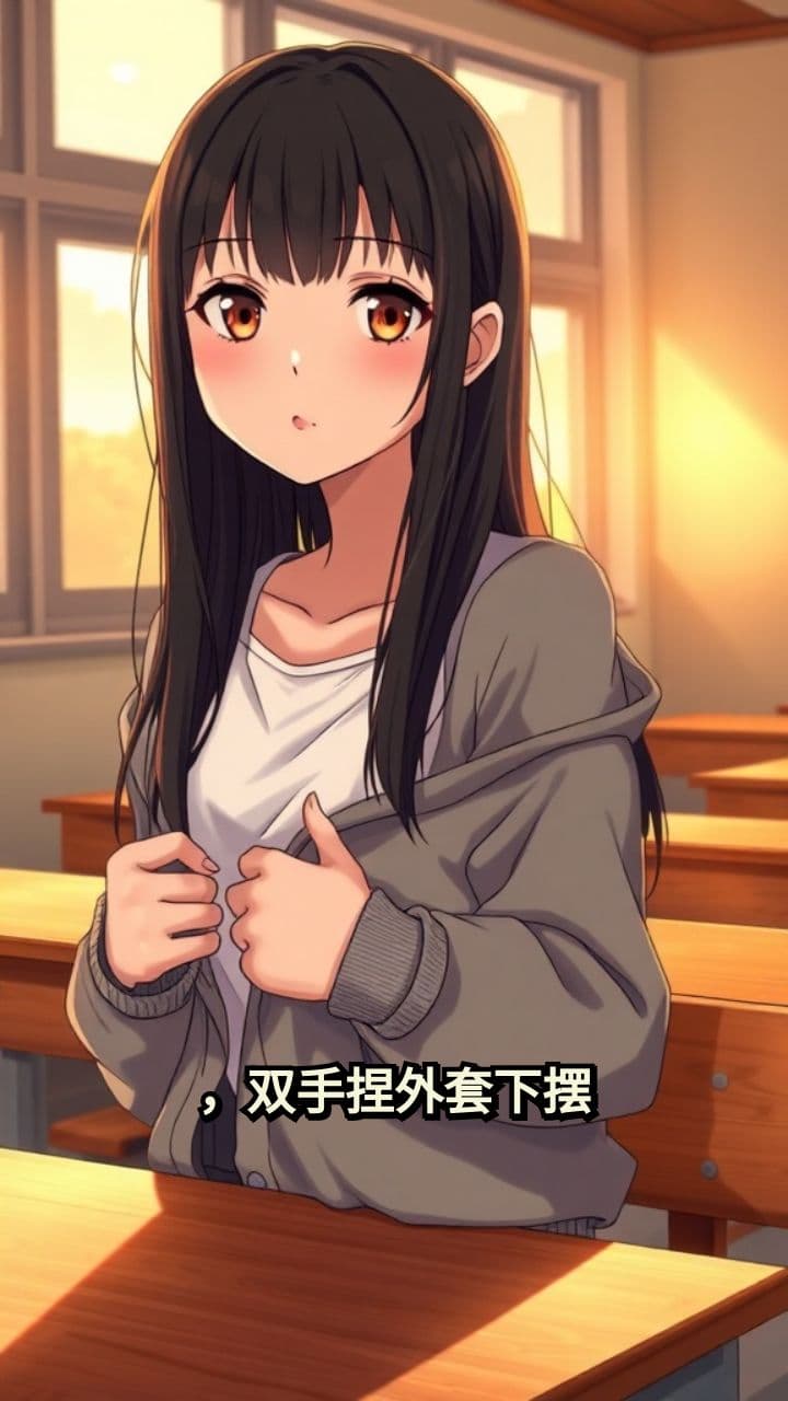 夕阳下的羞涩瞬间