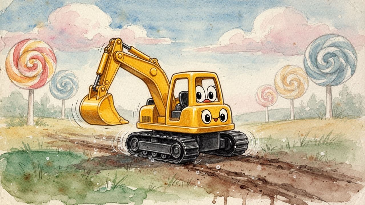 Der kleine gelbe Bagger