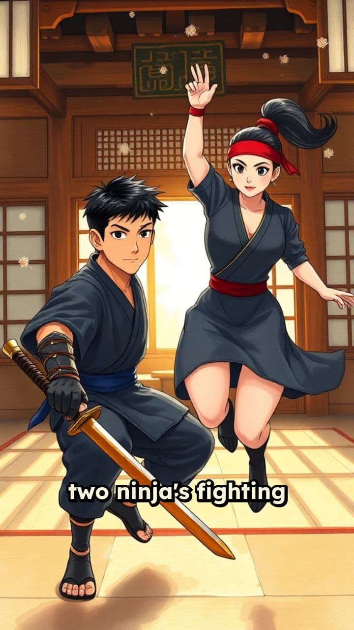 Ninja Sparring in the Dojo