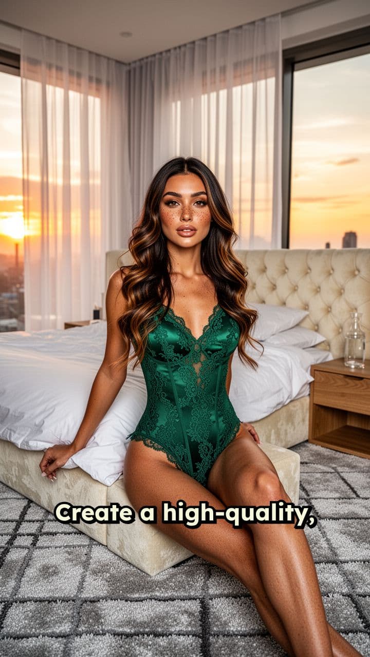 Glamorous Lingerie Portrait in Bedroom