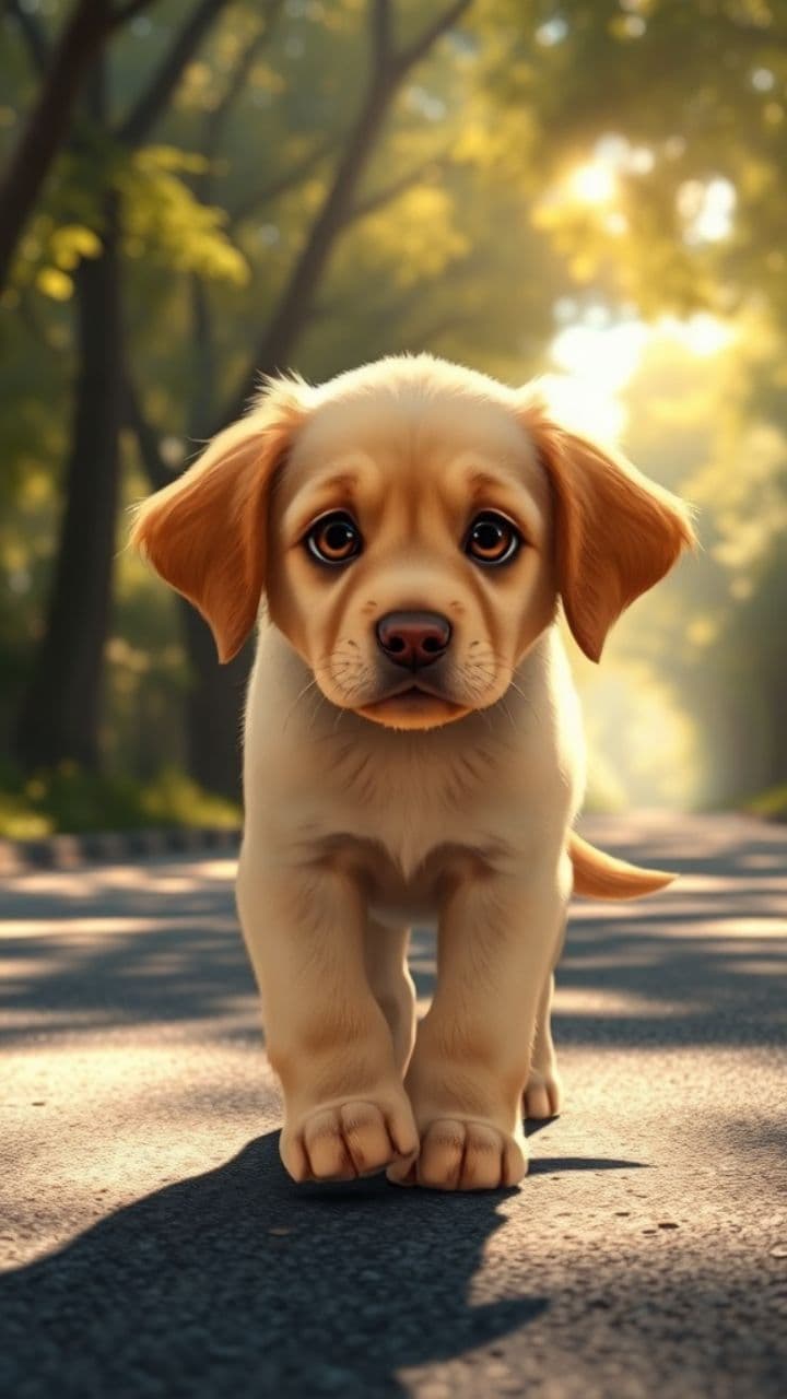 Cute Puppy Finds Shiny Ball