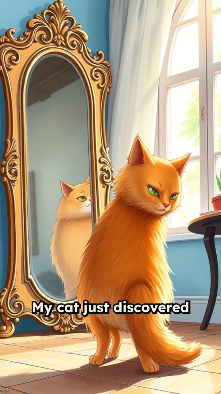 Cat vs. Reflection: A Hilarious Standoff