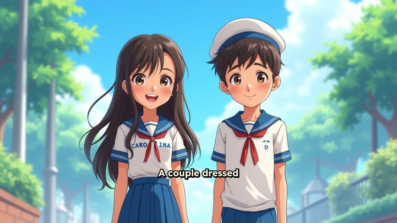 Pareja de marineros en un crucero