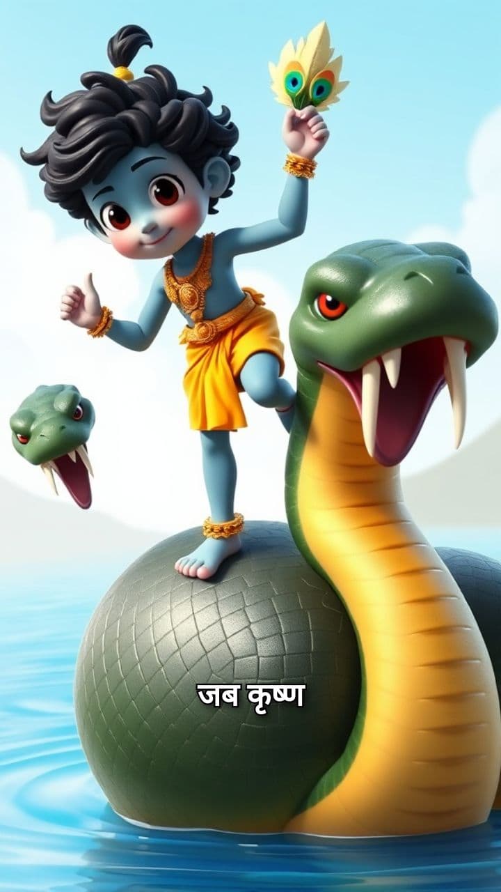 कृष्ण ने कालिया नाग को हराया