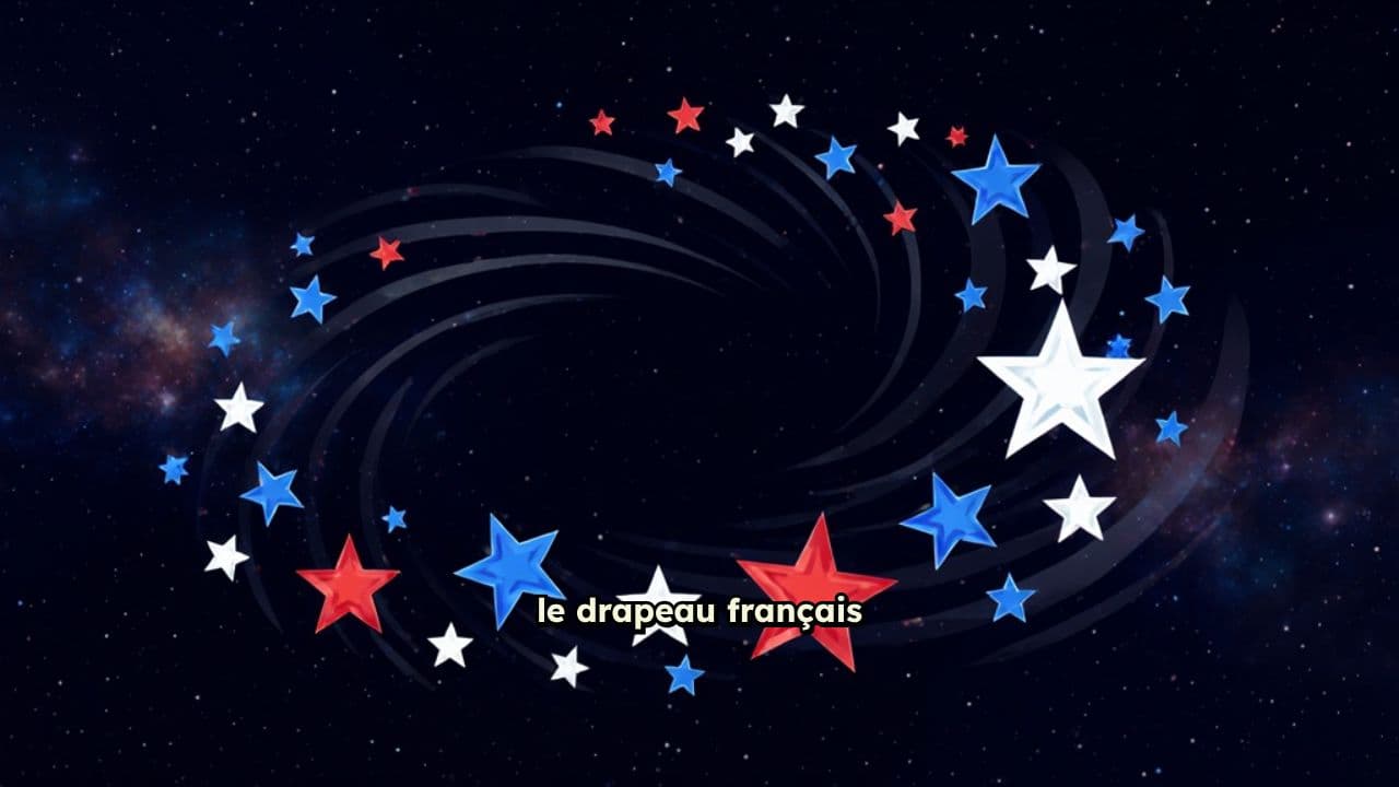 Le drapeau français dans l'espace