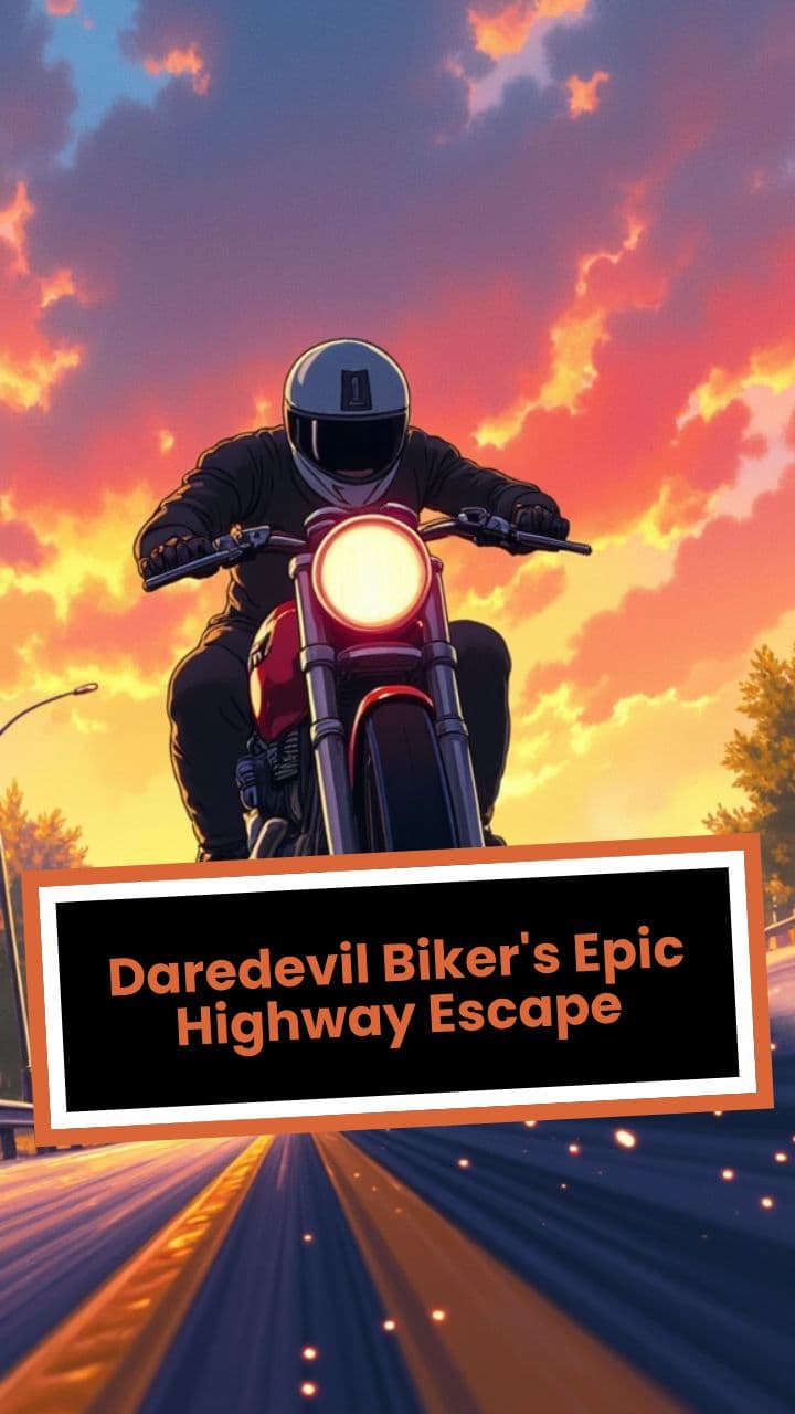 Daredevil Biker's Epic Highway Escape