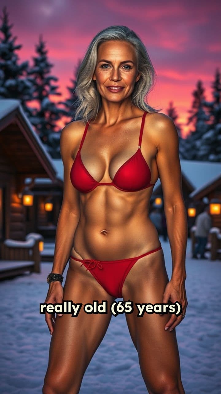 Fit 65-Year-Old in Bikini at Market