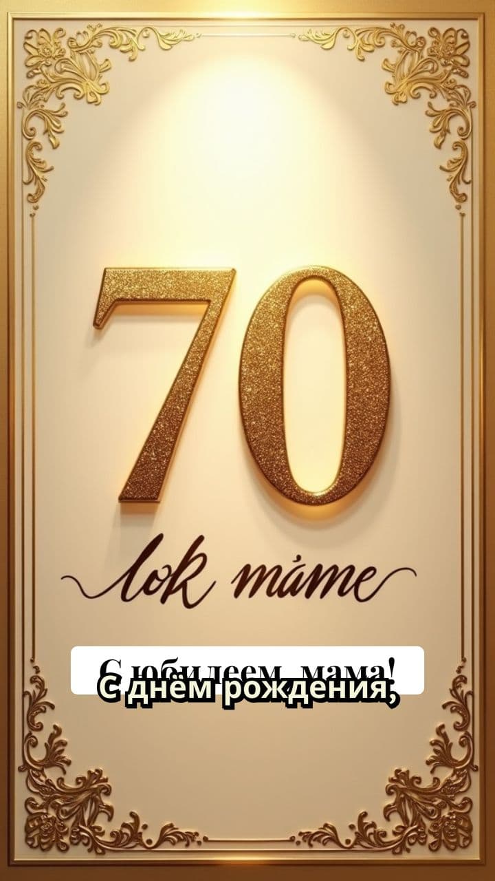 Поздравительная открытка для мамы к 70-летнему юбилею