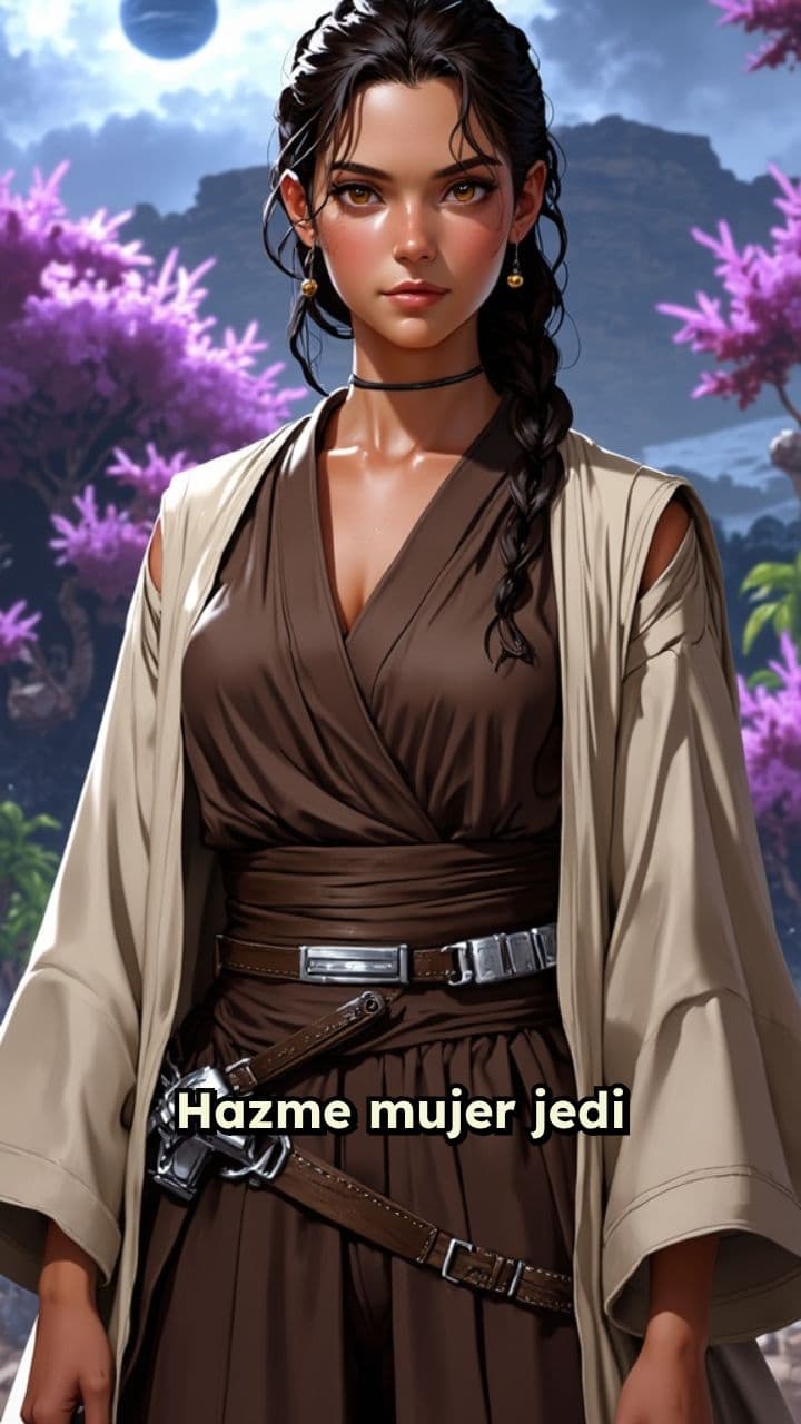 Mujer Jedi en acción
