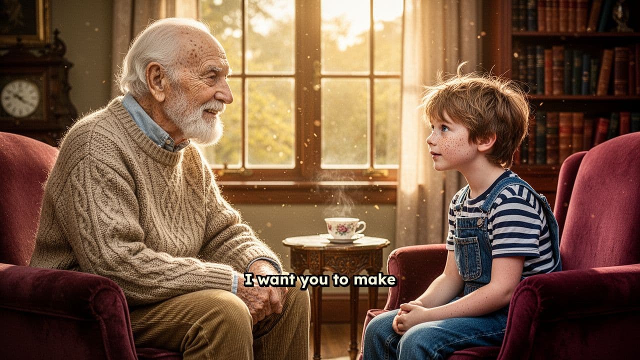 Grandfather and Grandson Talk About the Past