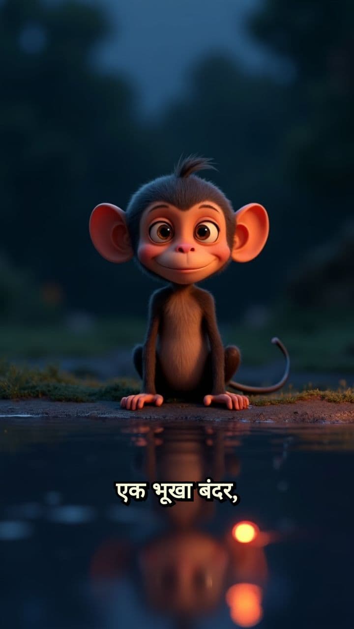 लालची बंदर और मिठाई का प्रतिबिंब