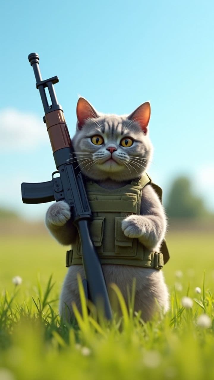 Die lachende Katze mit der AK-47